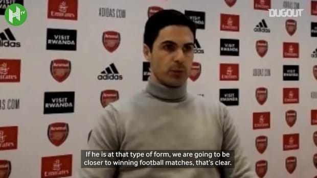 Arteta full of praise for Aubameyang after 'mad' Leeds win